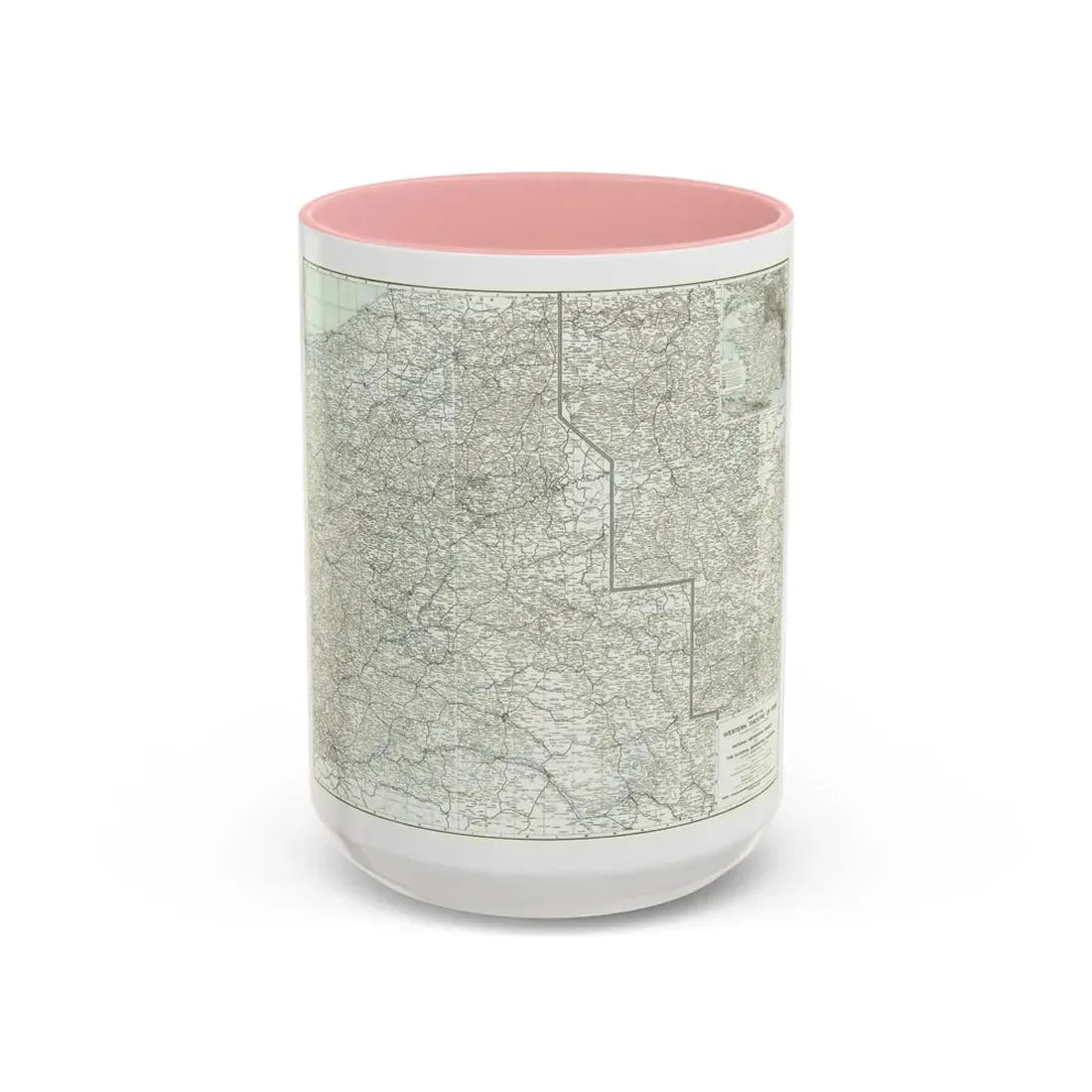 Western Theatre of War (1918) (Map) Accent Coffee Mug 15oz Pink - Go Mug Yourself