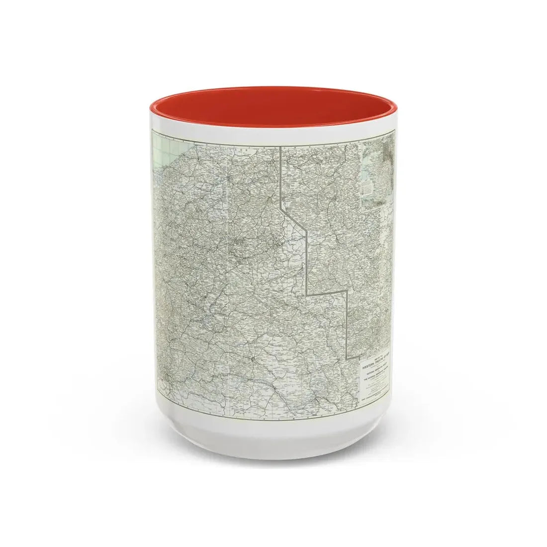 Western Theatre of War (1918) (Map) Accent Coffee Mug 15oz Red - Go Mug Yourself