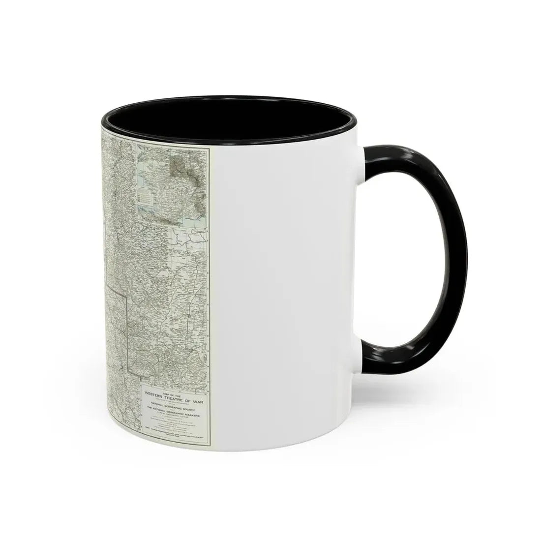 Western Theatre of War (1918) (Map) Accent Coffee Mug - Go Mug Yourself