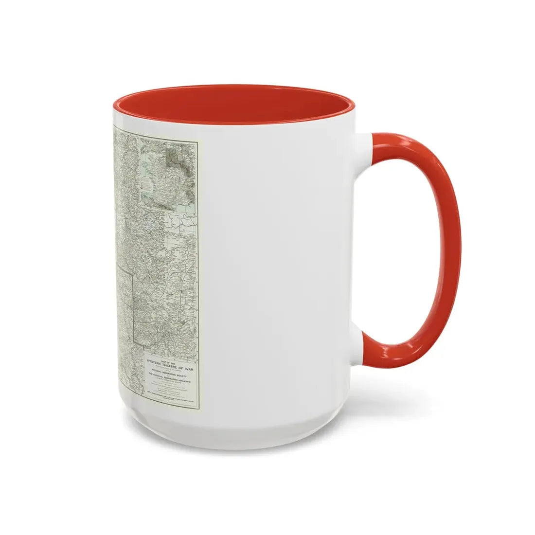 Western Theatre of War (1918) (Map) Accent Coffee Mug - Go Mug Yourself