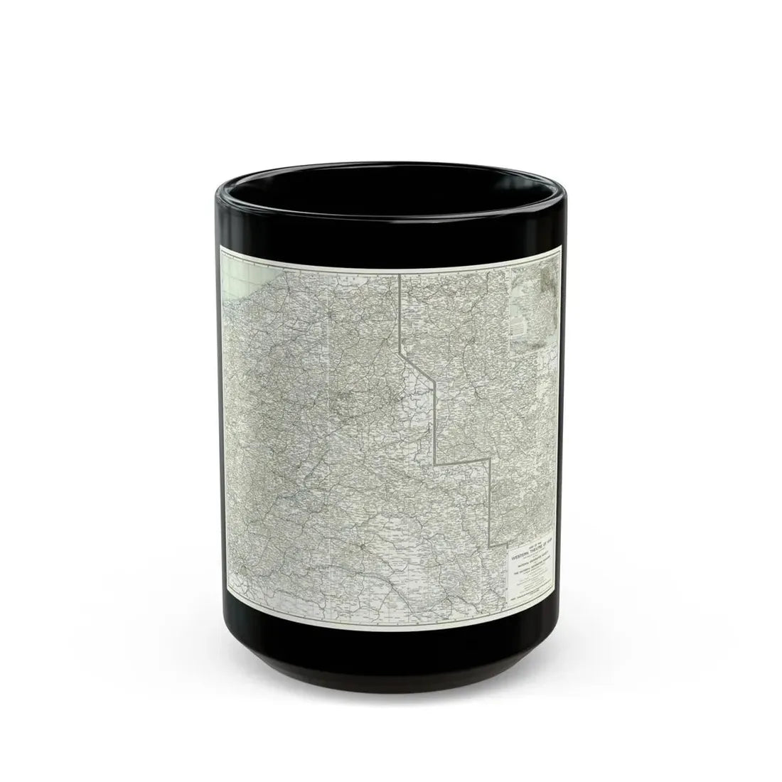 Western Theatre of War (1918) (Map) Black Coffee Mug 15oz - Go Mug Yourself