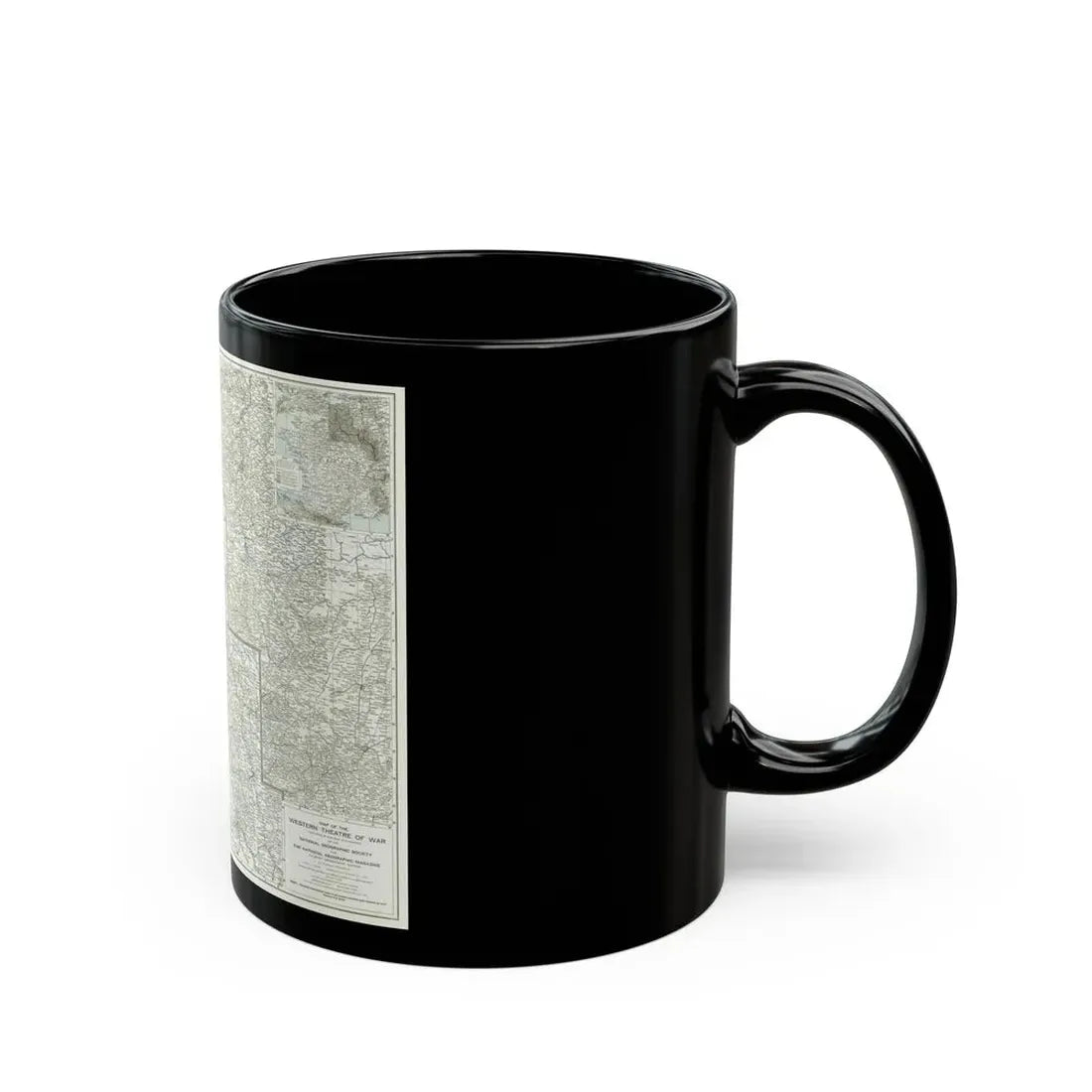 Western Theatre of War (1918) (Map) Black Coffee Mug - Go Mug Yourself