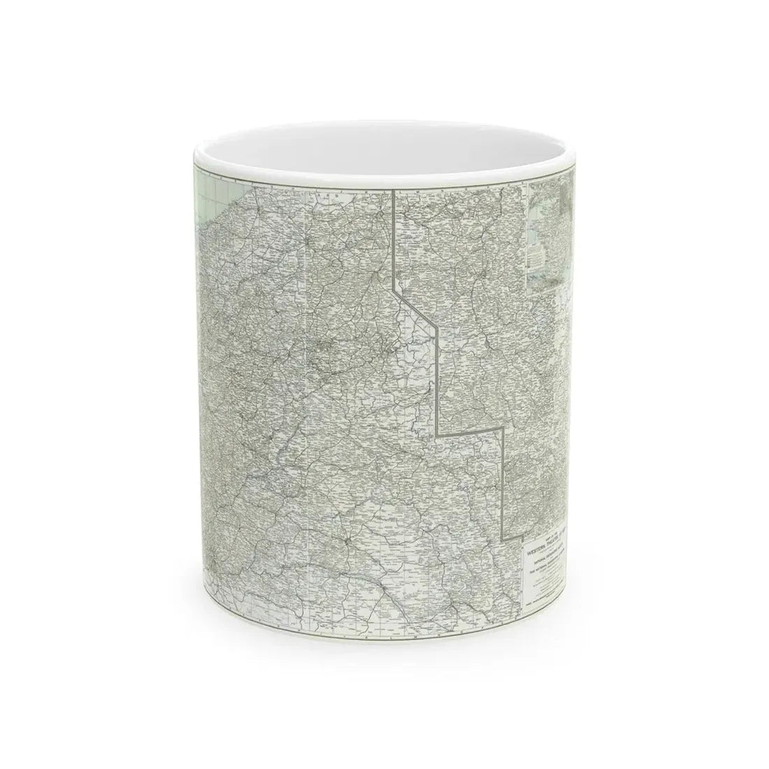 Western Theatre of War (1918) (Map) White Coffee Mug 11oz - Go Mug Yourself