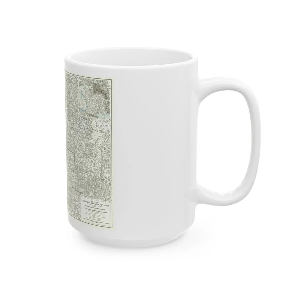 Western Theatre of War (1918) (Map) White Coffee Mug-Go Mug Yourself