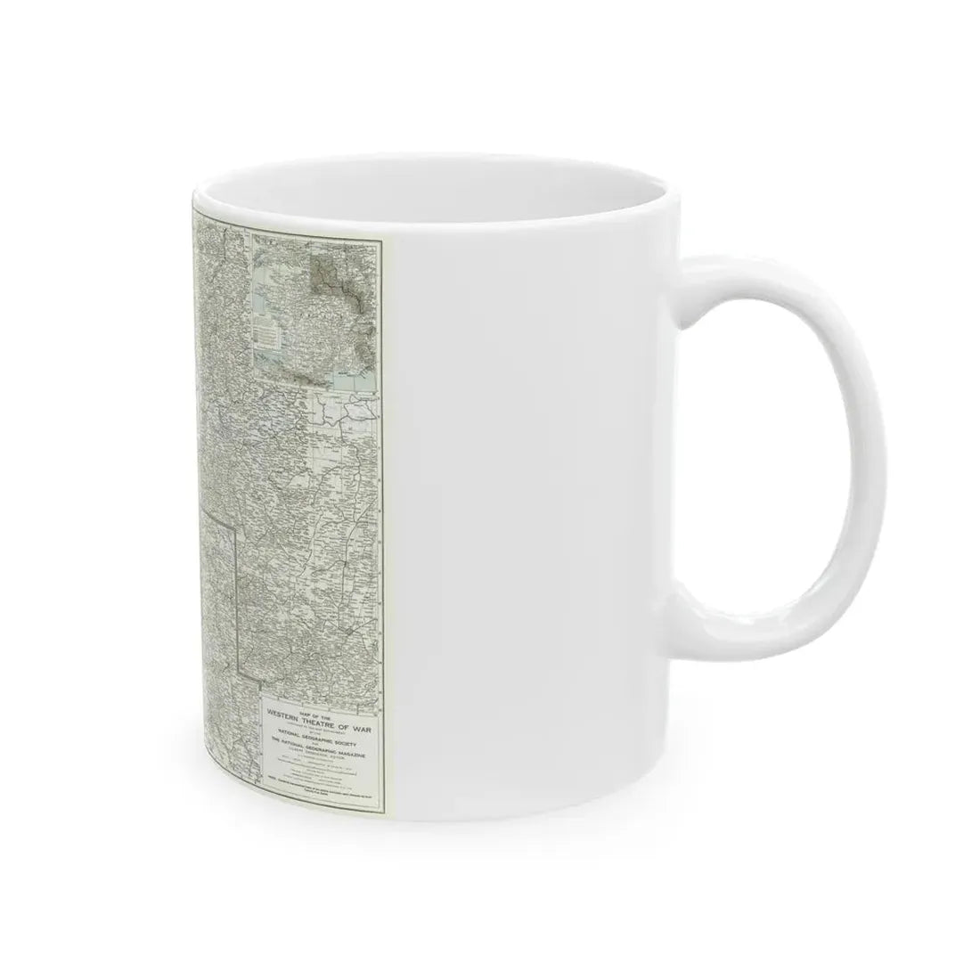 Western Theatre of War (1918) (Map) White Coffee Mug - Go Mug Yourself