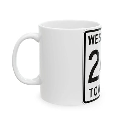 Westfield Township Route 245 Morrow County Ohio (Ohio) (Road Sign) White Coffee Mug - Go Mug Yourself