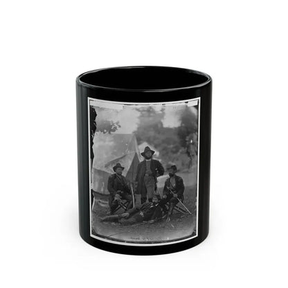 Westover Landing, Va. Col. James H. Childs (Standing) With Other Officers Of The 4th Pennsylvania Cavalry (U.S. Civil War) Black Coffee Mug 11oz - Go Mug Yourself