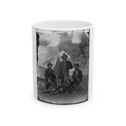 Westover Landing, Va. Col. James H. Childs (Standing) With Other Officers Of The 4th Pennsylvania Cavalry (U.S. Civil War) White Coffee Mug 11oz - Go Mug Yourself