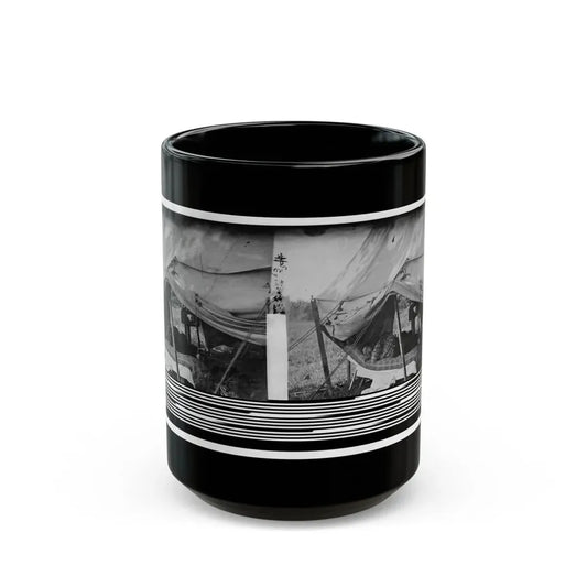 Westover Landing, Va. Lt. Col. Samuel W. Owen, 3d Pennsylvania Cavalry, Caught Napping (U.S. Civil War) Black Coffee Mug 15oz - Go Mug Yourself