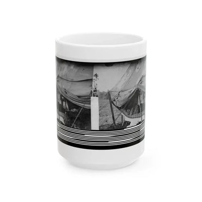 Westover Landing, Va. Lt. Col. Samuel W. Owen, 3d Pennsylvania Cavalry, Caught Napping (U.S. Civil War) White Coffee Mug 15oz - Go Mug Yourself