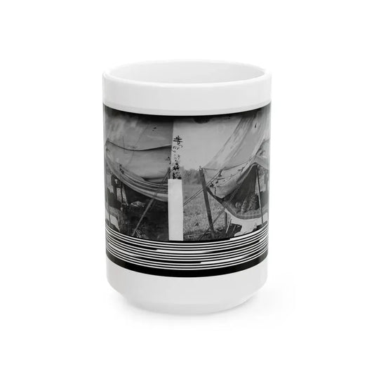 Westover Landing, Va. Lt. Col. Samuel W. Owen, 3d Pennsylvania Cavalry, Caught Napping (U.S. Civil War) White Coffee Mug 15oz - Go Mug Yourself