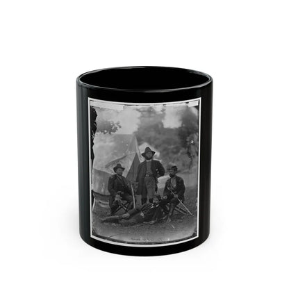 Westover Landing, Va. Col. James H. Childs (Standing) With Other Officers Of The 4th Pennsylvania Cavalry (U.S. Civil War) Black Coffee Mug-11oz-Go Mug Yourself