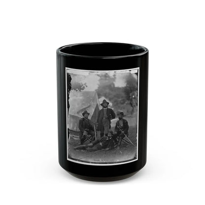 Westover Landing, Va. Col. James H. Childs (Standing) With Other Officers Of The 4th Pennsylvania Cavalry (U.S. Civil War) Black Coffee Mug-15oz-Go Mug Yourself