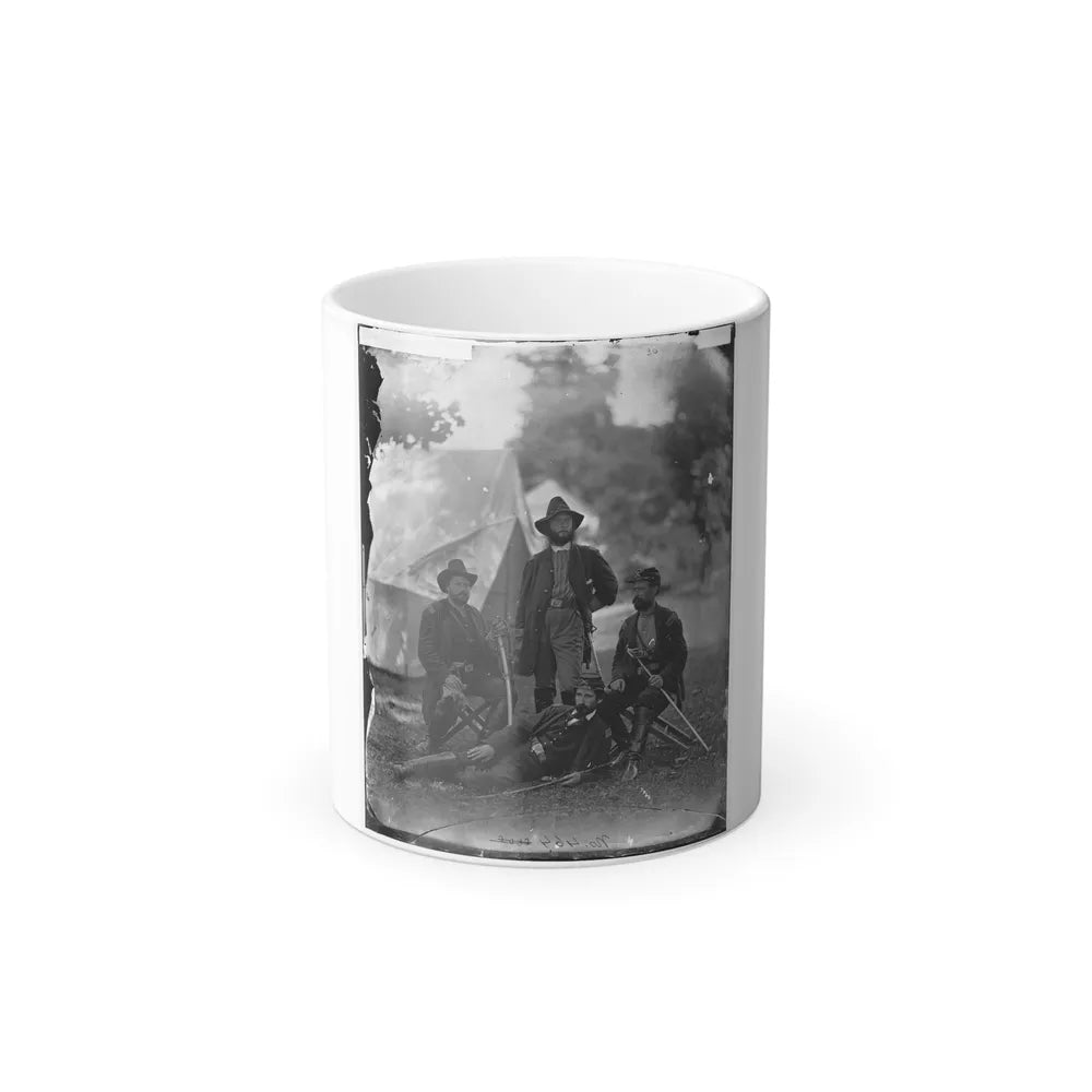 Westover Landing, Va. Col. James H. Childs (Standing) With Other Officers of the 4Th Pennsylvania Cavalry (U.S. Civil War) Color Changing Coffee Mug 11oz-11oz-Go Mug Yourself
