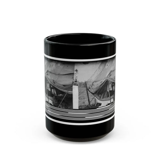 Westover Landing, Va. Lt. Col. Samuel W. Owen, 3d Pennsylvania Cavalry, Caught Napping (U.S. Civil War) Black Coffee Mug-15oz-Go Mug Yourself