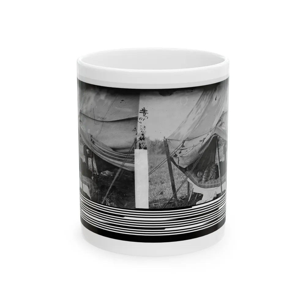 Westover Landing, Va. Lt. Col. Samuel W. Owen, 3d Pennsylvania Cavalry, Caught Napping (U.S. Civil War) White Coffee Mug-11oz-Go Mug Yourself