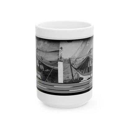 Westover Landing, Va. Lt. Col. Samuel W. Owen, 3d Pennsylvania Cavalry, Caught Napping (U.S. Civil War) White Coffee Mug-15oz-Go Mug Yourself