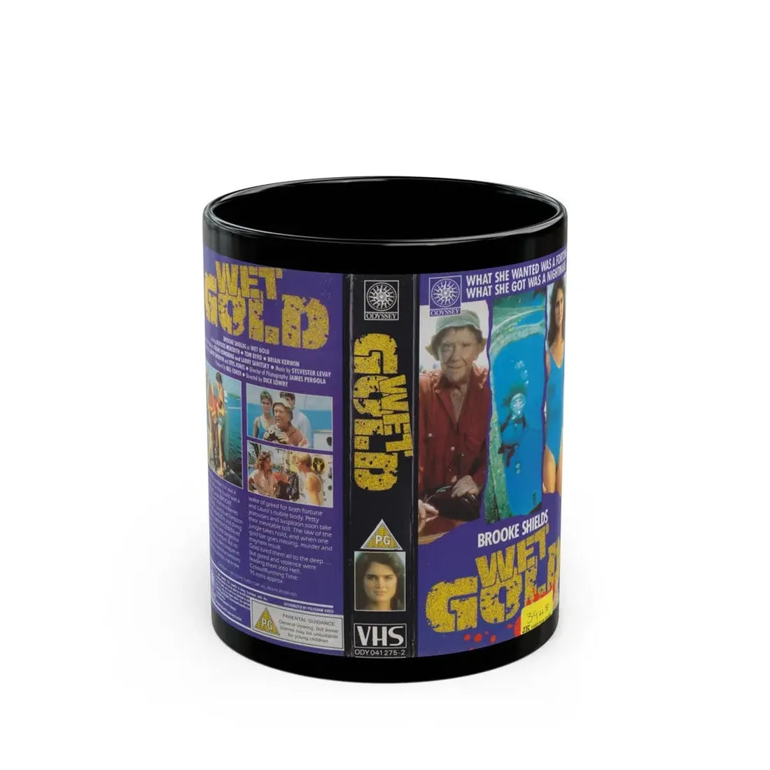 WET GOLD (VHS COVER) - Black Coffee Mug 11oz - Go Mug Yourself