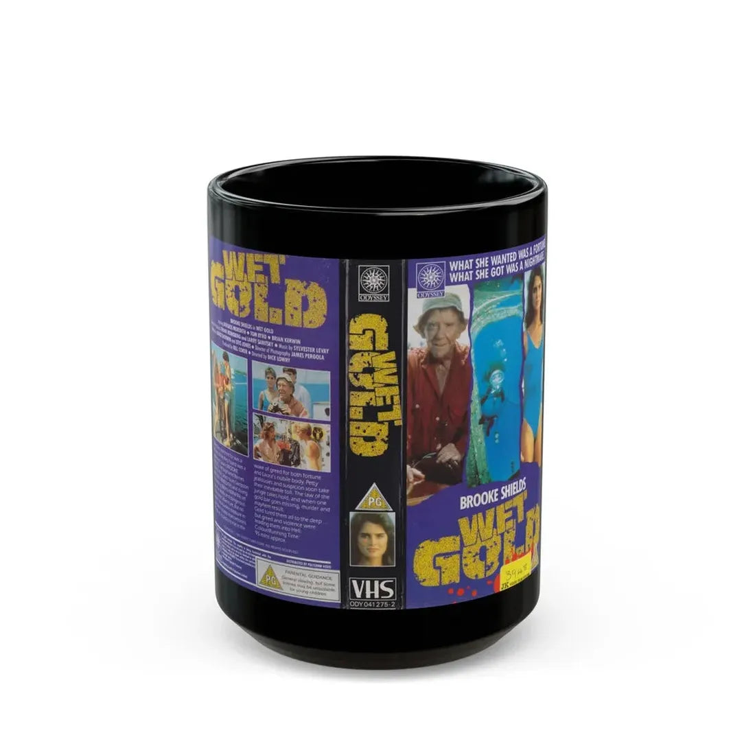 WET GOLD (VHS COVER) - Black Coffee Mug 15oz - Go Mug Yourself