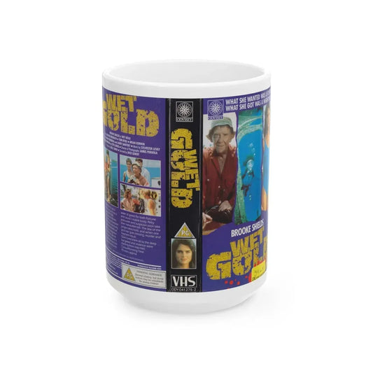 WET GOLD (VHS COVER) - White Coffee Mug 15oz - Go Mug Yourself