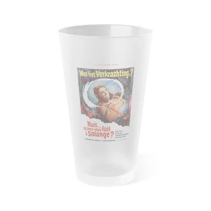 WHAT HAVE YOU DONE TO SOLANGE (BELGIAN) 1972 Movie Poster - Frosted Pint Glass 16oz 16oz Frosted - Go Mug Yourself