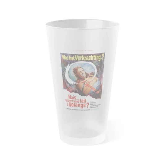 WHAT HAVE YOU DONE TO SOLANGE (BELGIAN) 1972 Movie Poster - Frosted Pint Glass 16oz 16oz Frosted - Go Mug Yourself