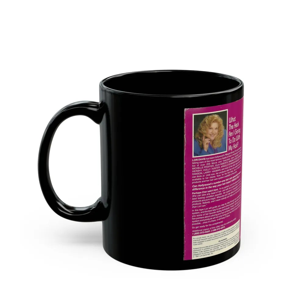 WHAT THE HECK AM I GOING TO DO WITH MY HAIR (VHS COVER) - Black Coffee Mug-Go Mug Yourself