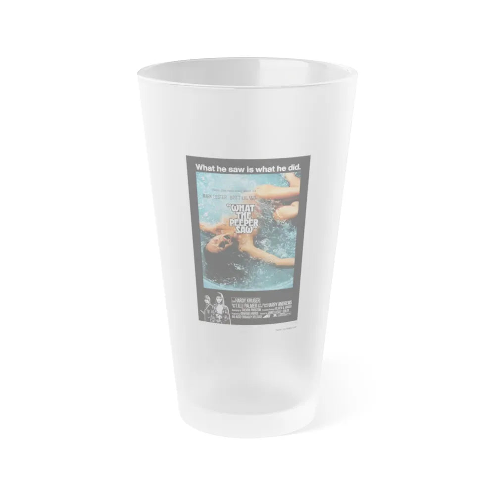 WHAT THE PEEPER SAW 1972 Movie Poster - Frosted Pint Glass 16oz-16oz-Frosted-Go Mug Yourself