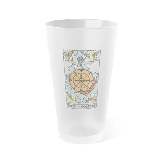 Wheel of Fortune (Tarot Card) Frosted Pint Glass 16oz Default Title - Go Mug Yourself