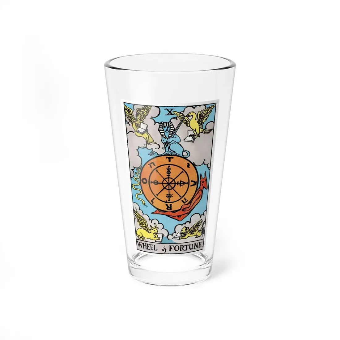 Wheel of Fortune (Tarot Card) Pint Glass 16oz 16oz - Go Mug Yourself