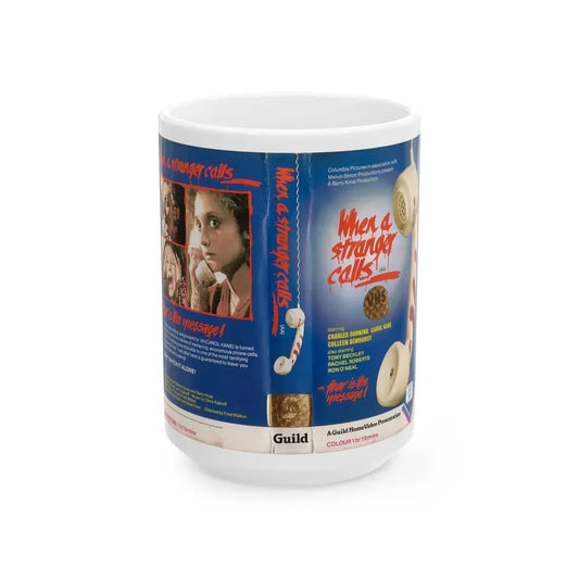 WHEN A STRANGER CALLS (VHS COVER) - White Coffee Mug 15oz - Go Mug Yourself