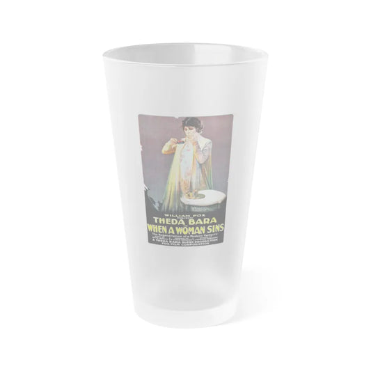 WHEN A WOMAN SINS 1918 Movie Poster - Frosted Pint Glass 16oz-16oz-Frosted-Go Mug Yourself