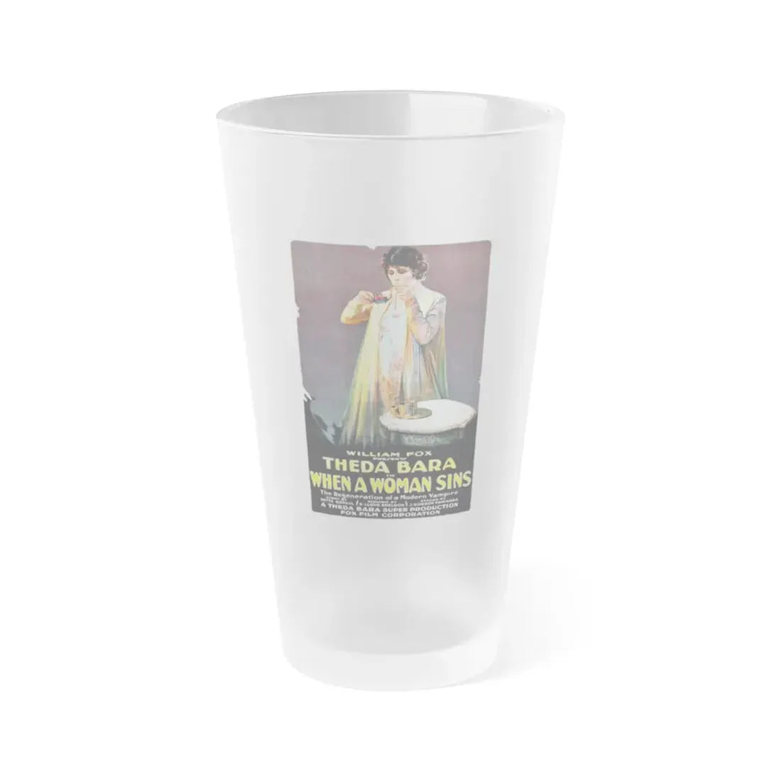 WHEN A WOMAN SINS 1918 Movie Poster - Frosted Pint Glass 16oz 16oz Frosted - Go Mug Yourself