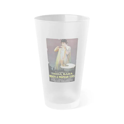 WHEN A WOMAN SINS 1918 Movie Poster - Frosted Pint Glass 16oz 16oz Frosted - Go Mug Yourself