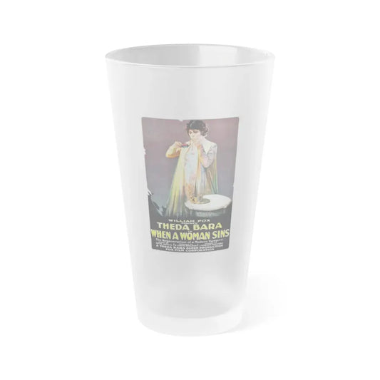 WHEN A WOMAN SINS 1918 Movie Poster - Frosted Pint Glass 16oz 16oz Frosted - Go Mug Yourself