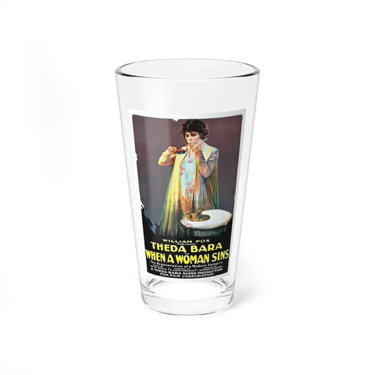 WHEN A WOMAN SINS 1918 Movie Poster - Pint Glass 16oz 16oz - Go Mug Yourself