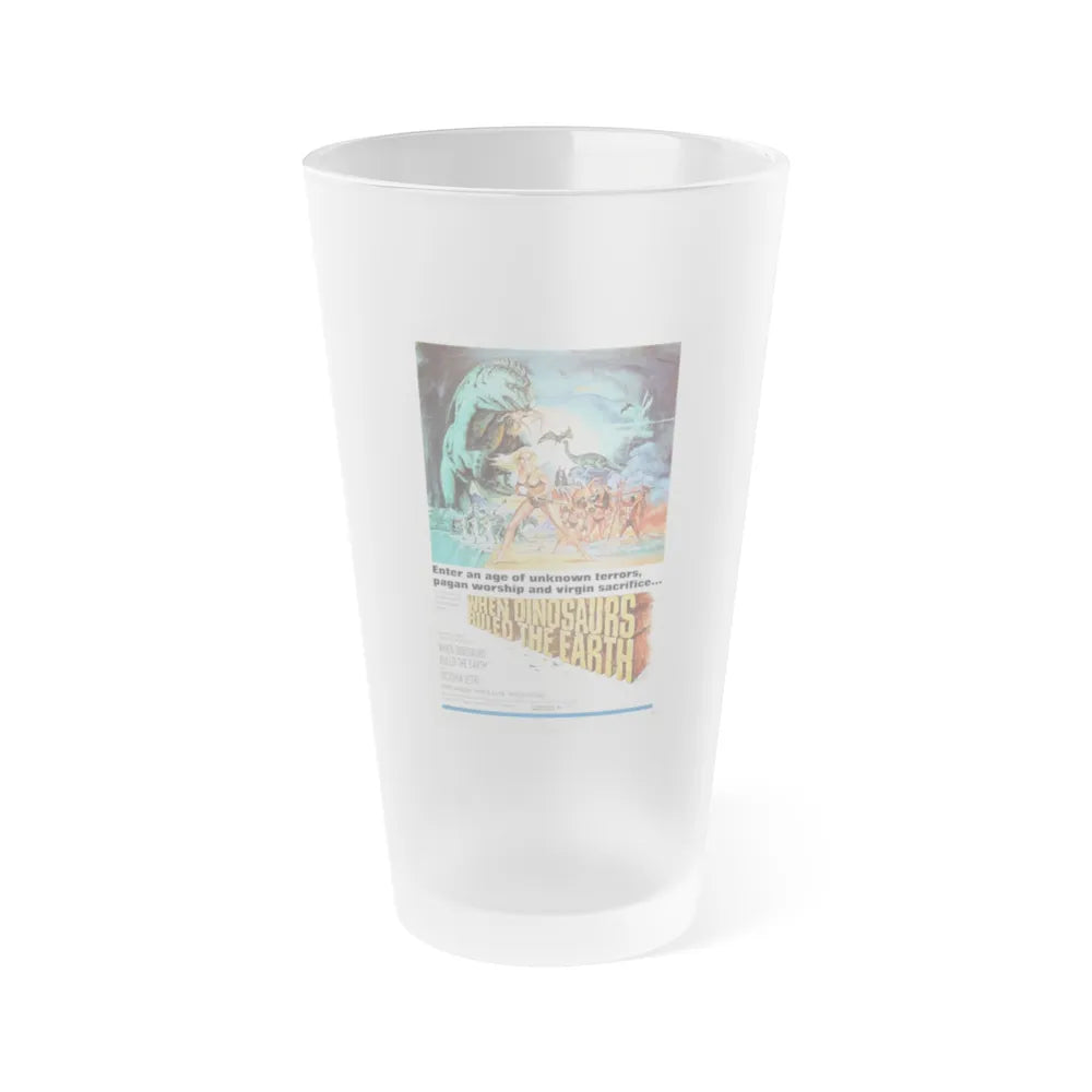 WHEN DINOSAURS RULED THE EARTH 1970 Movie Poster - Frosted Pint Glass 16oz-16oz-Frosted-Go Mug Yourself