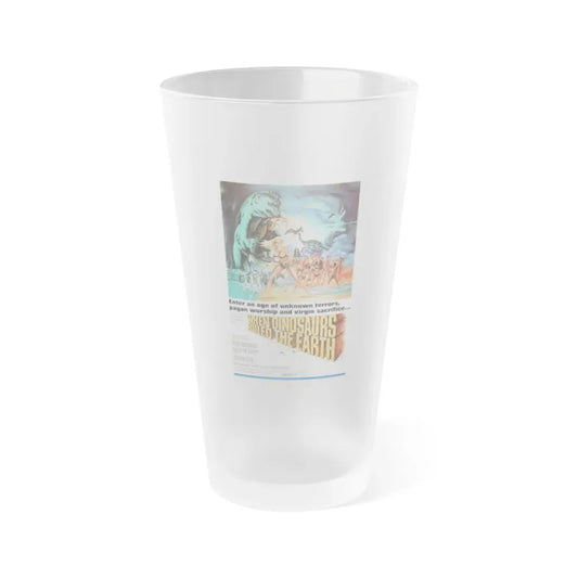 WHEN DINOSAURS RULED THE EARTH 1970 Movie Poster - Frosted Pint Glass 16oz 16oz Frosted - Go Mug Yourself