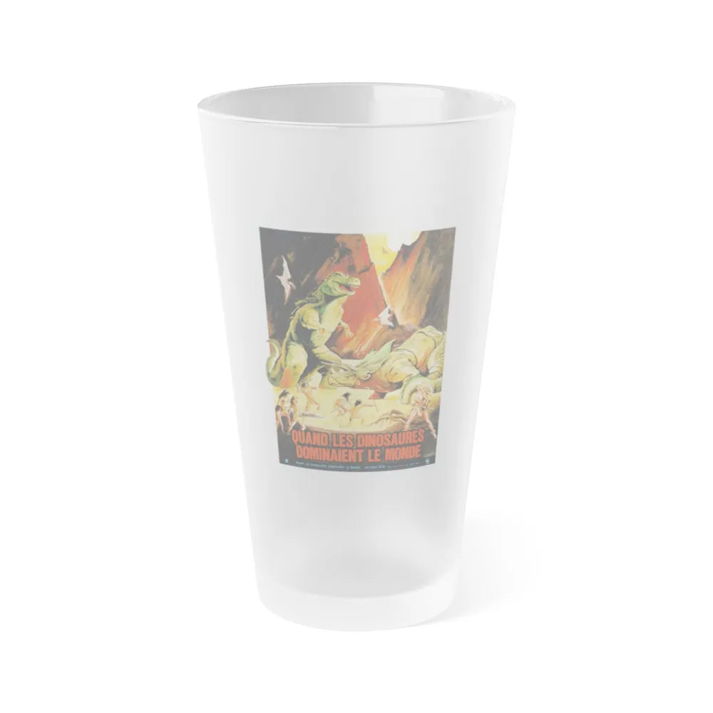 WHEN DINOSAURS RULED THE EARTH (FRENCH) 1970 Movie Poster - Frosted Pint Glass 16oz-16oz-Frosted-Go Mug Yourself