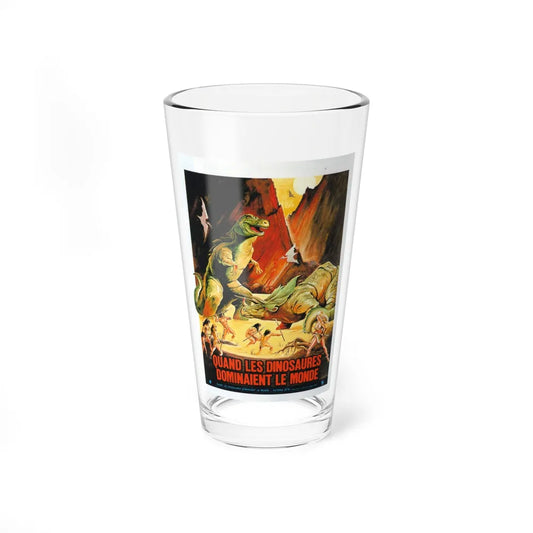 WHEN DINOSAURS RULED THE EARTH (FRENCH) 1970 Movie Poster - Pint Glass 16oz-16oz-Go Mug Yourself