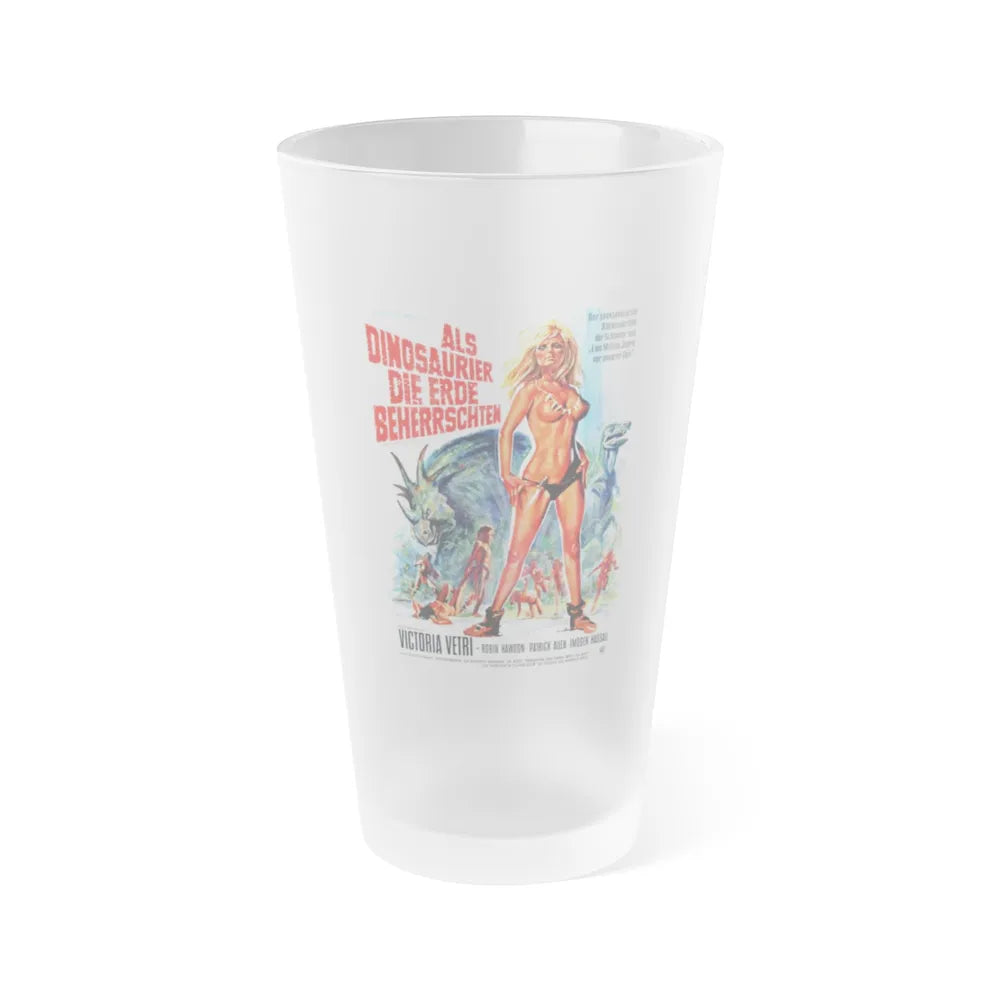 WHEN DINOSAURS RULED THE EARTH (GERMAN) 1970 Movie Poster - Frosted Pint Glass 16oz-16oz-Frosted-Go Mug Yourself