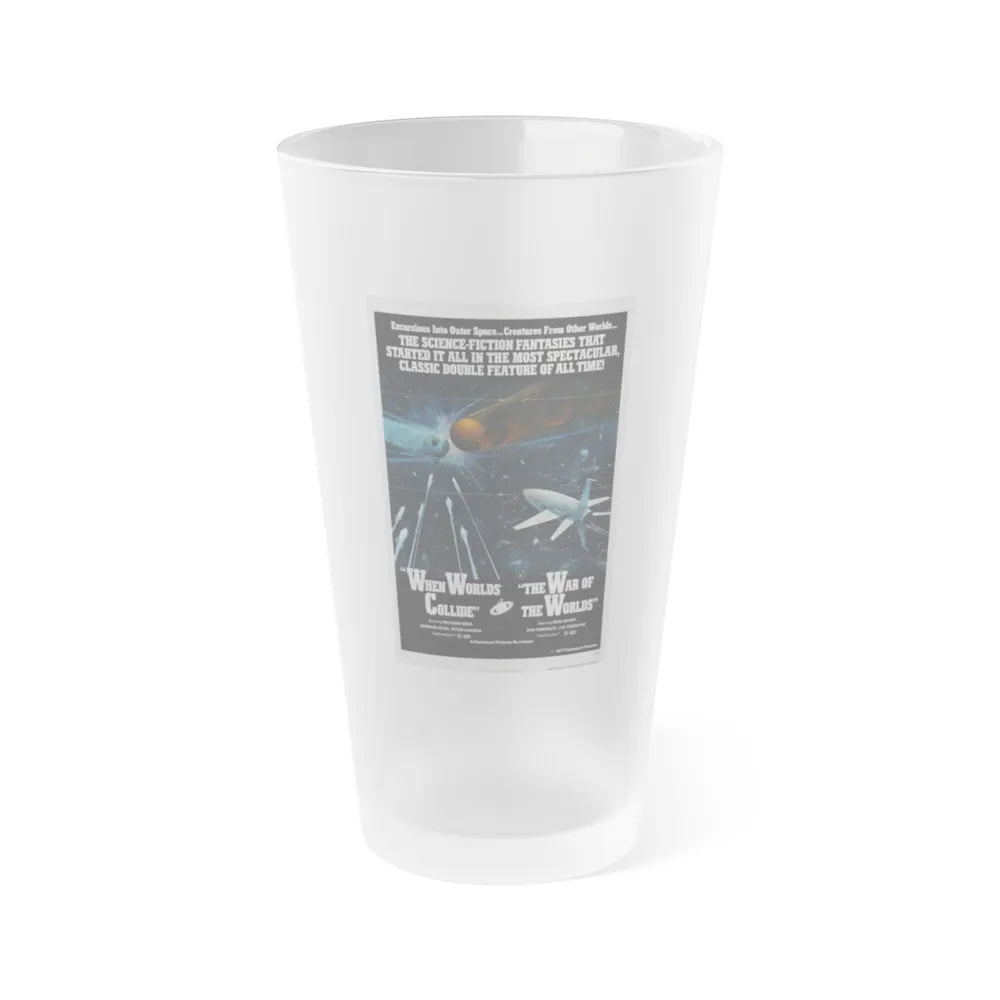 WHEN WORLDS COLLIDE + WAR OF THE WORLDS 1951 Movie Poster - Frosted Pint Glass 16oz-16oz-Frosted-Go Mug Yourself