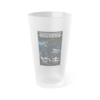 WHEN WORLDS COLLIDE + WAR OF THE WORLDS 1951 Movie Poster - Frosted Pint Glass 16oz-16oz-Frosted-Go Mug Yourself