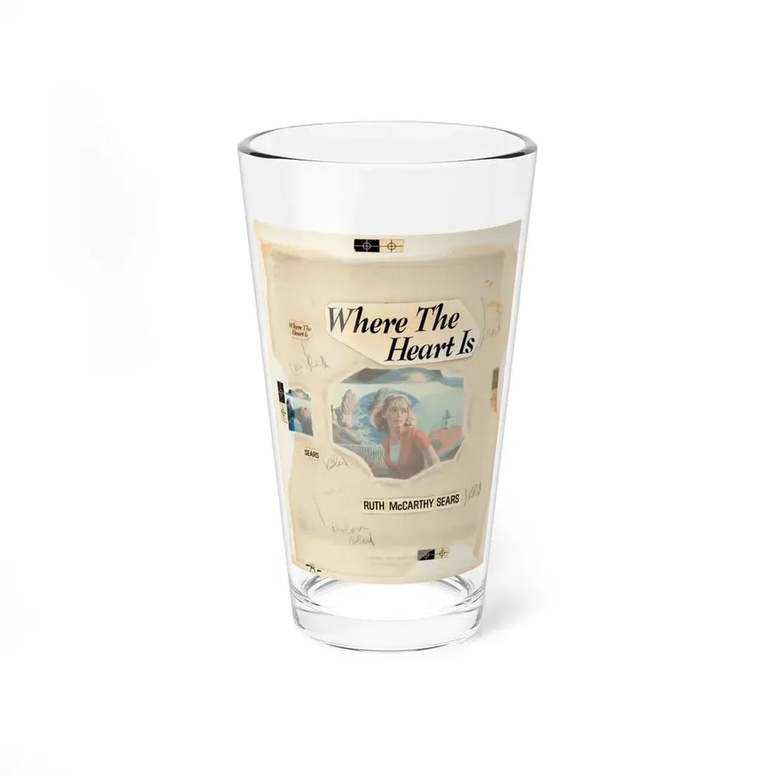 Where the Heart Is by Ruth McCarthy Sears (Avalon Books, 1973) - Pint Glass 16oz 16oz - Go Mug Yourself