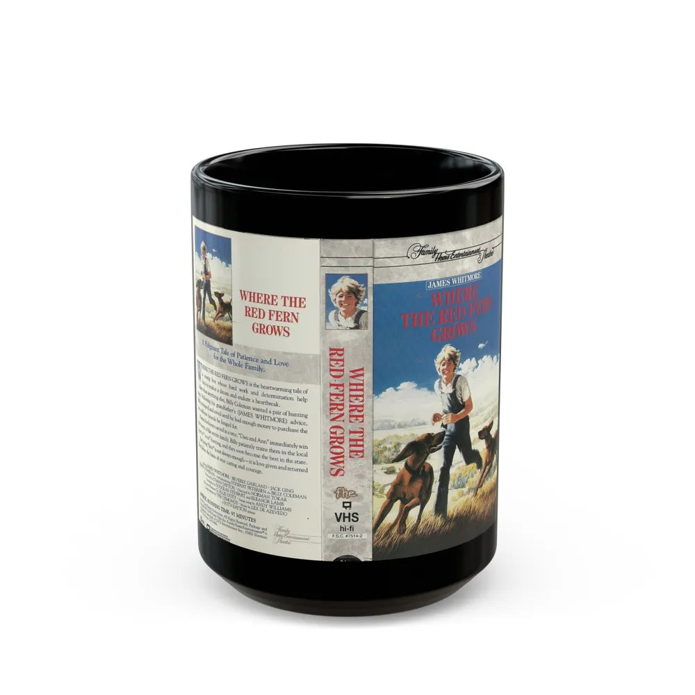 WHERE THE RED FERN GROWS (VHS COVER) - Black Coffee Mug-15oz-Go Mug Yourself