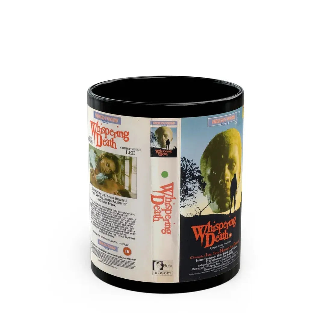 WHISPERING DEATH (VHS COVER) - Black Coffee Mug 11oz - Go Mug Yourself