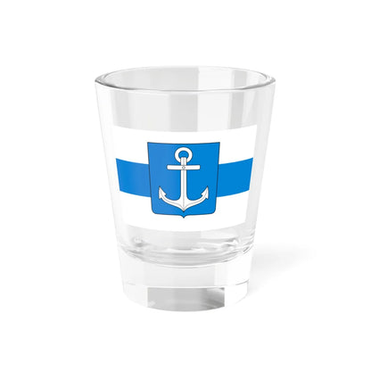 White-blue-white flag with Novgorod Republic Anchor Shield (Russia) Shot Glass 1.5oz - Go Mug Yourself