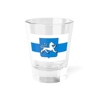 White-blue-white flag with Novgorod Republic Beast Shield (Russia) Shot Glass 1.5oz 1.5oz - Go Mug Yourself