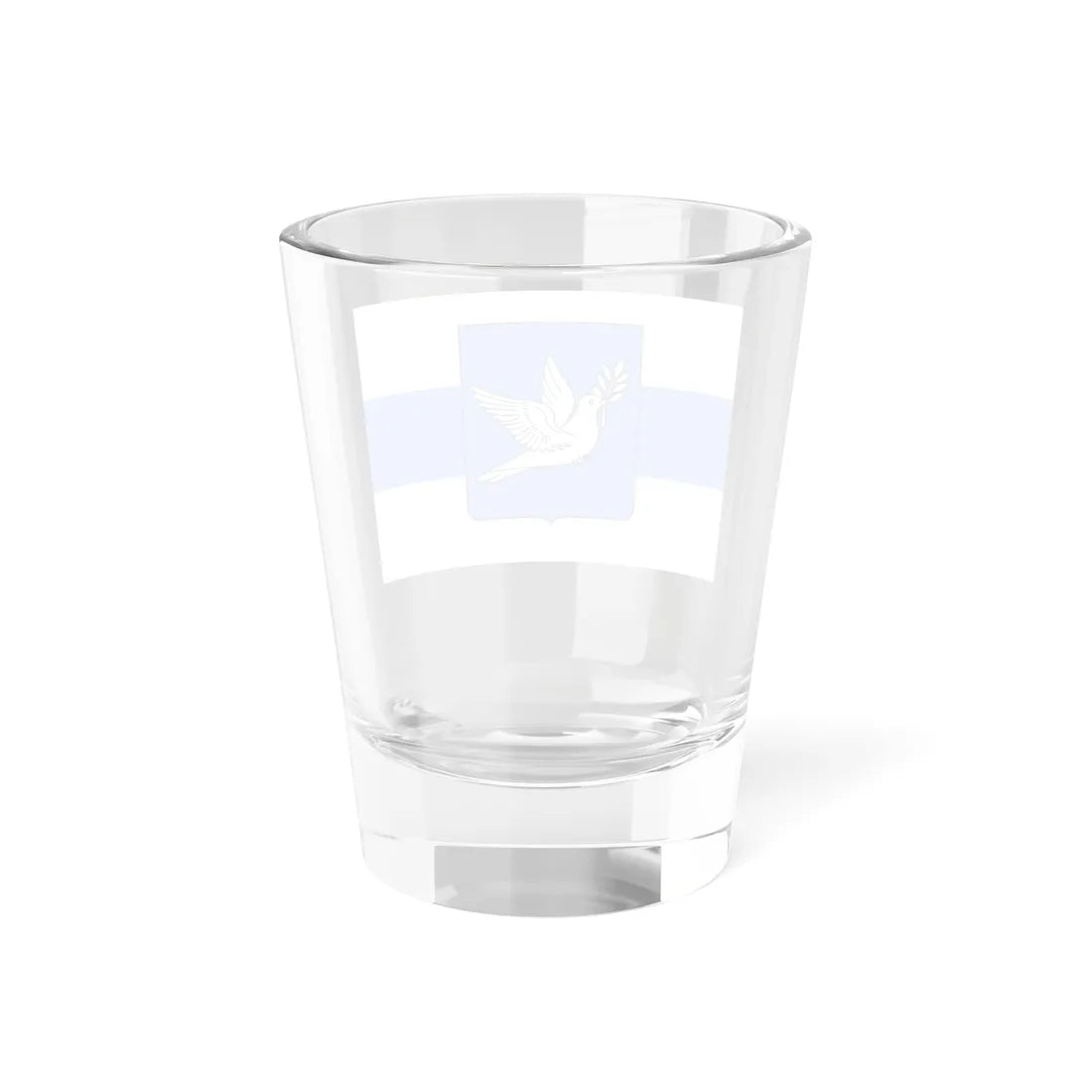 White-blue-white flag with Novgorod Republic Peace Dove Shield (Russia) Shot Glass 1.5oz - Go Mug Yourself
