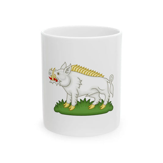 White Boar Badge of Richard III - White Coffee Mug 11oz - Go Mug Yourself